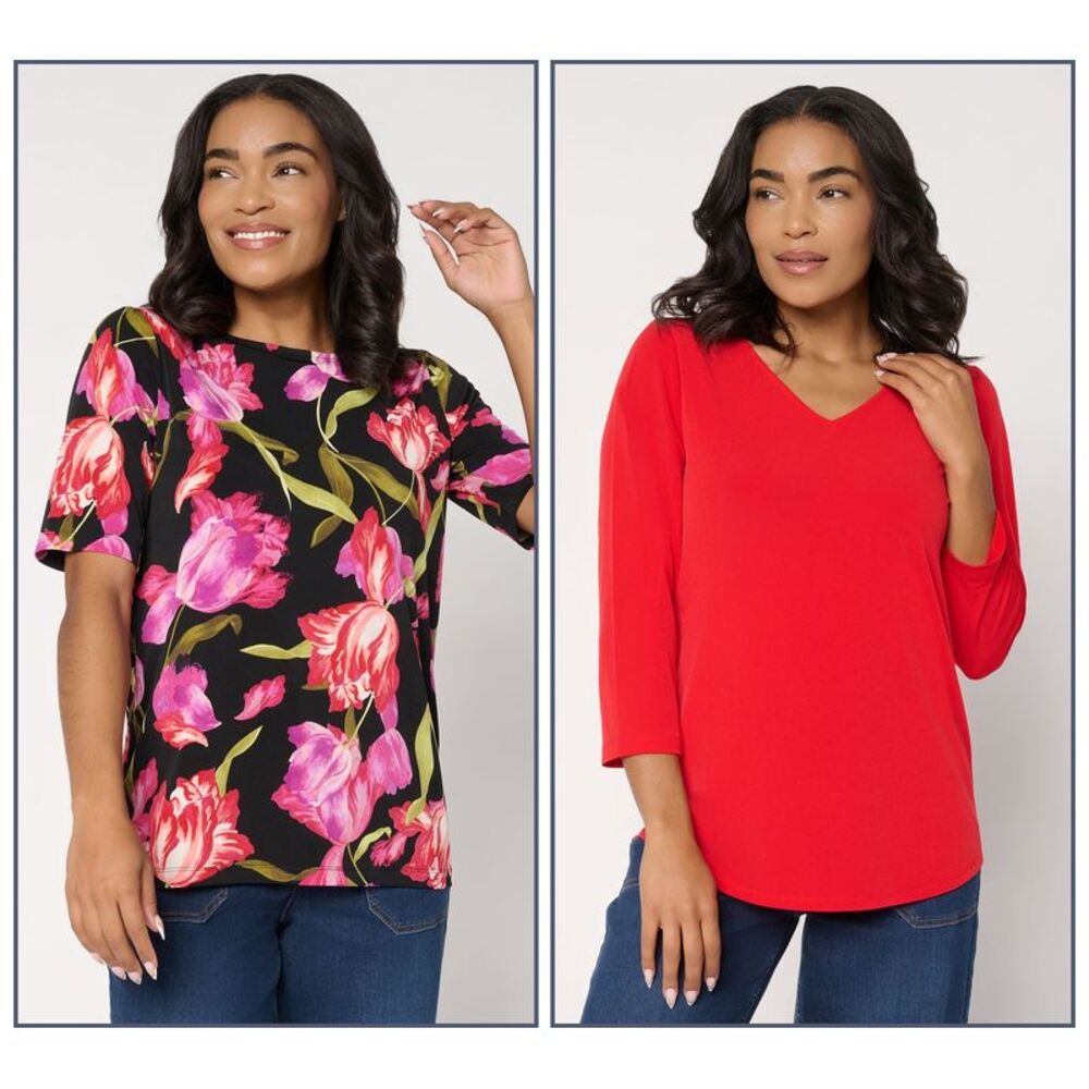 Susan Graver Women's Top Sz 2XS (XXS) Make Your Selection: Multi-colored